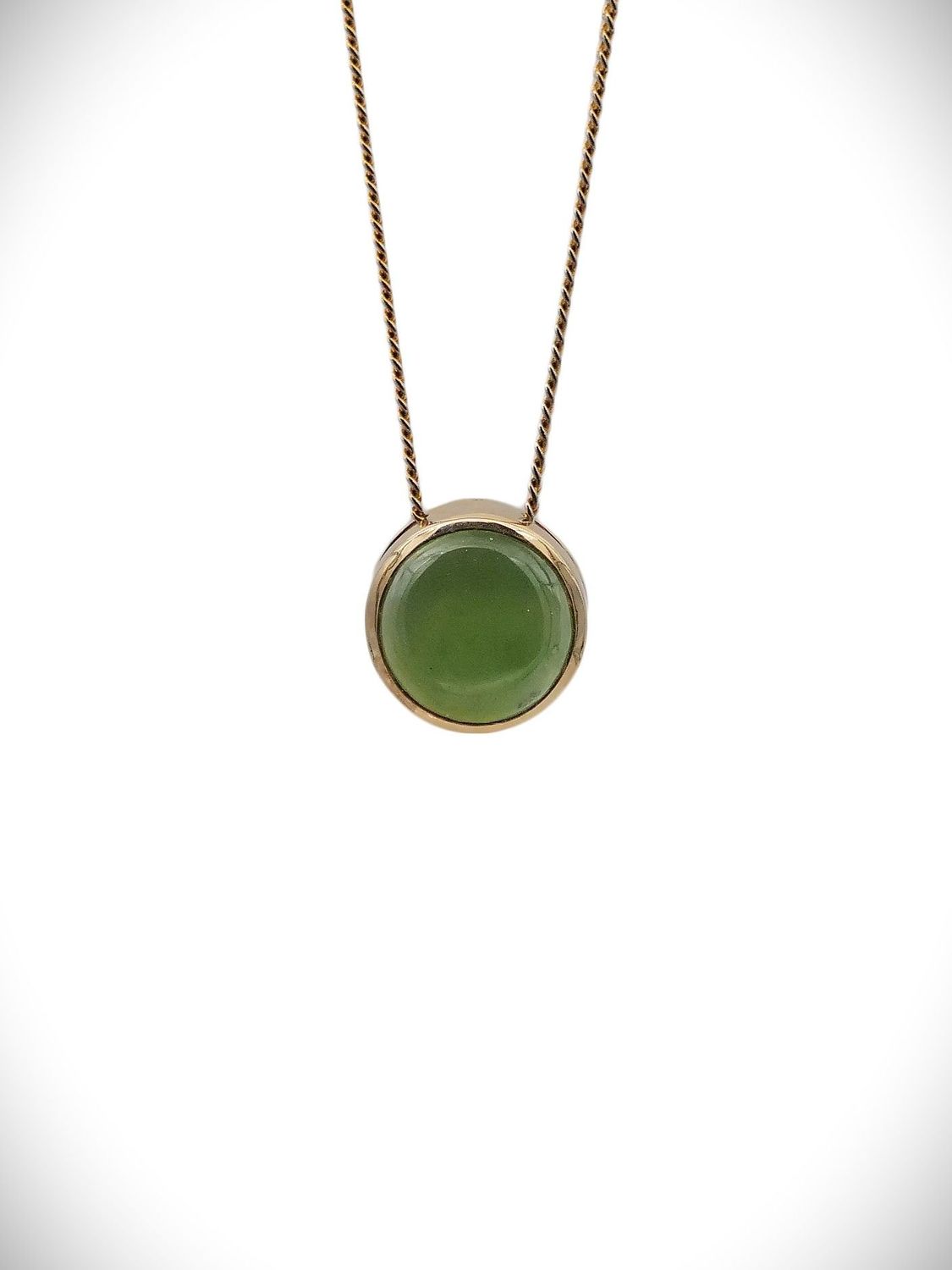 Moko Pounamu Slider NZ Genuine Kahurangi Greenstone & 9ct Gold - Pakeho