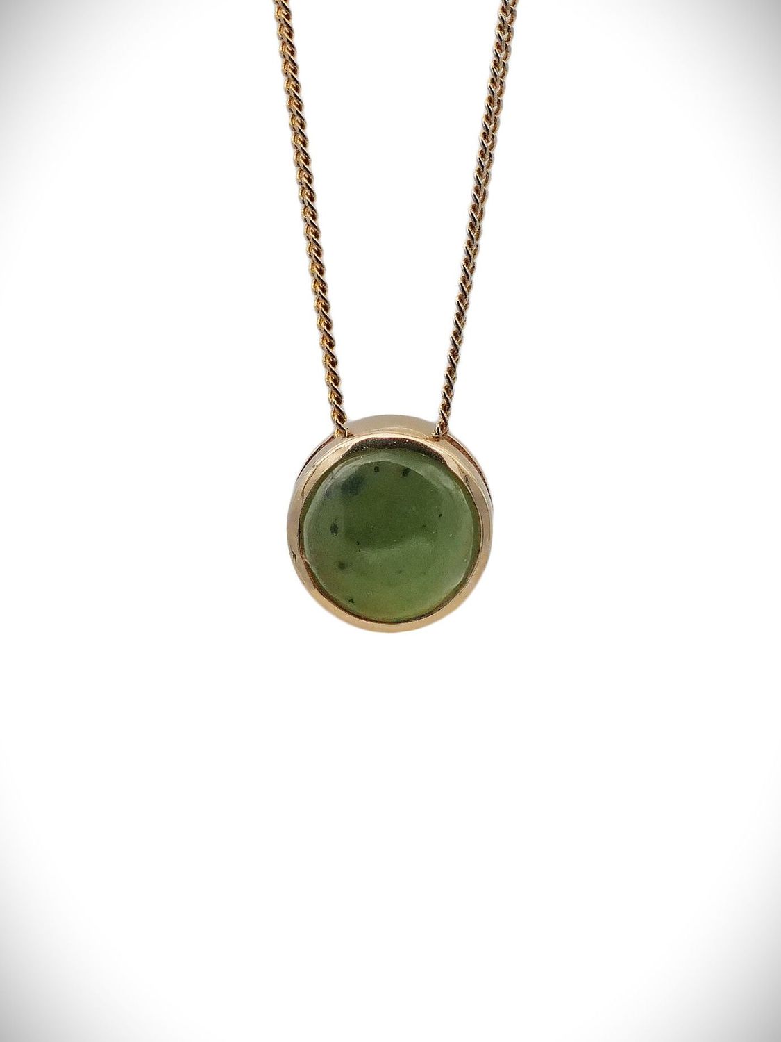 Moko Pounamu Slider NZ Genuine Kawakawa Greenstone & 9ct Gold - Mairoa Moko Pounamu Slider NZ Genuine Kawakawa Greenstone & 9ct Gold - Mairoa