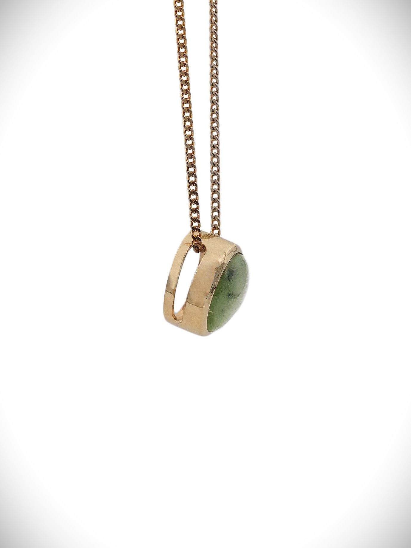 Moko Pounamu Slider NZ Genuine Kawakawa Greenstone & 9ct Gold - Mairoa