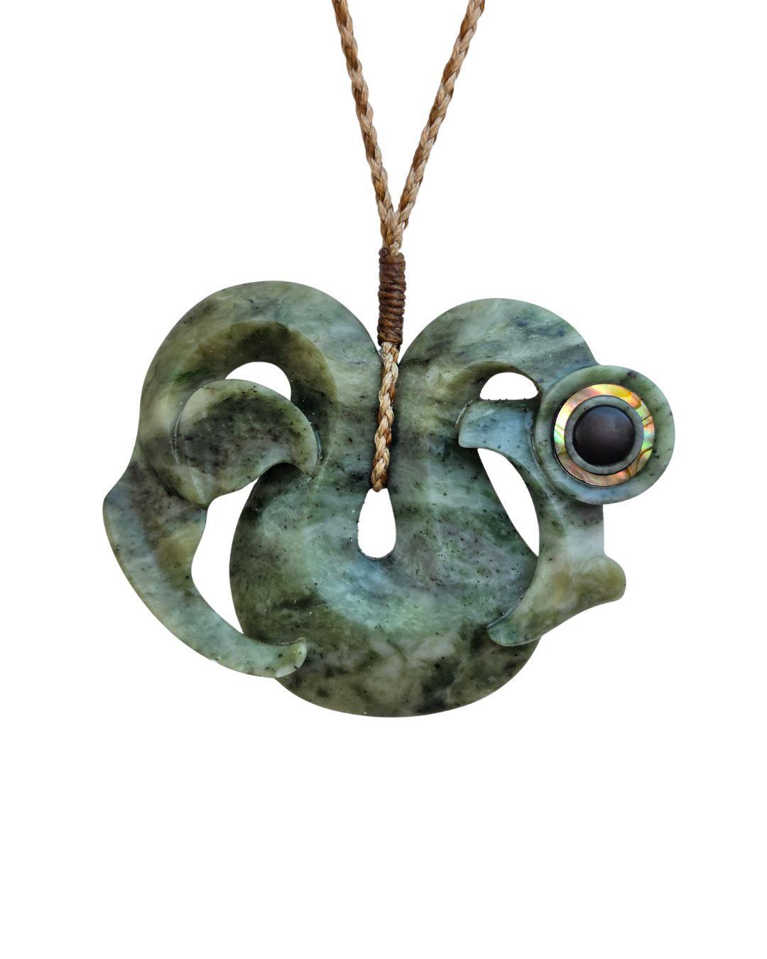 Moko Pounamu NZ Genuine Peka Peka Inanga Greenstone - Riroriro