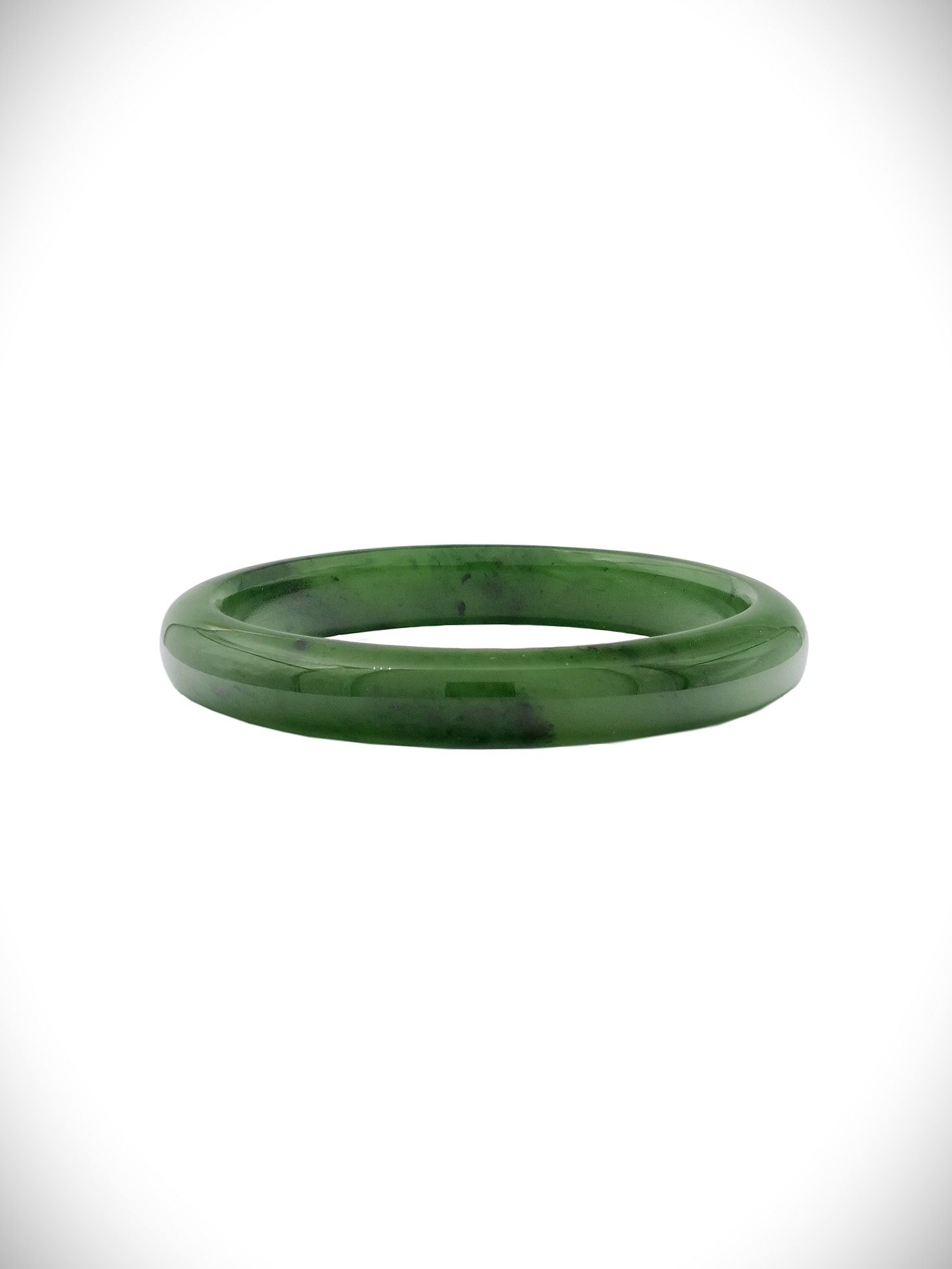 Moko Pounamu Solid Bangle NZ Genuine Kahurangi Greenstone - Wharehine  55mm