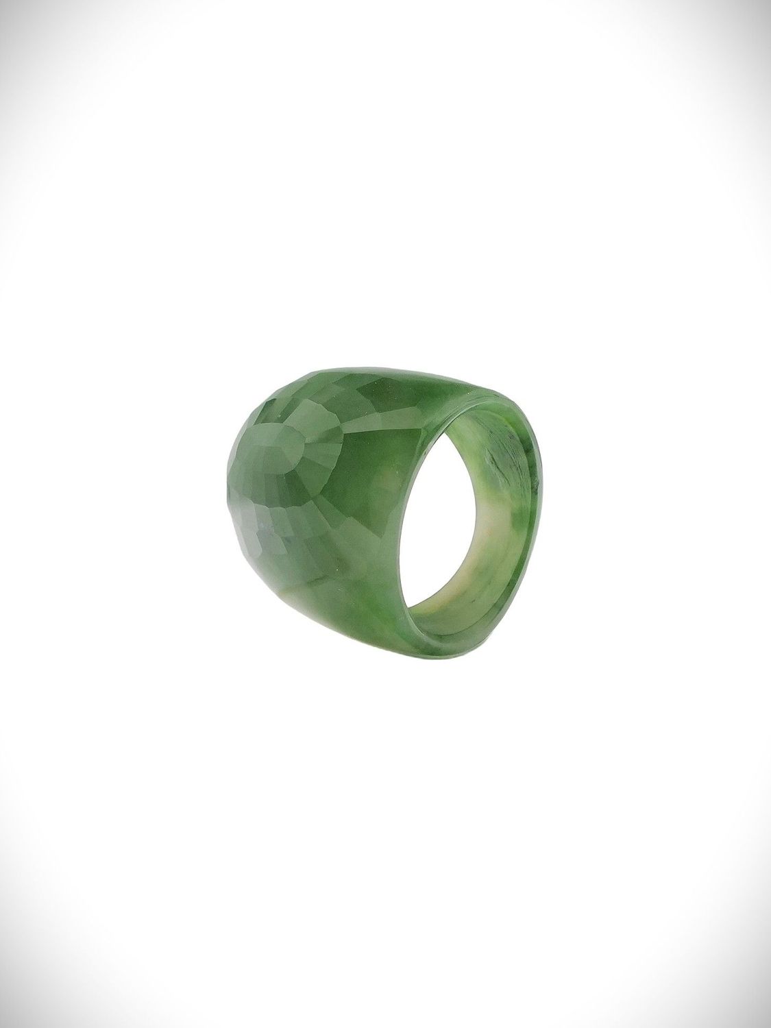 Moko Pounamu Faceted Ring NZ Genuine Kahurangi Greenstone - Titoki Moko Pounamu Faceted Ring NZ Genuine Kahurangi Greenstone - Titoki