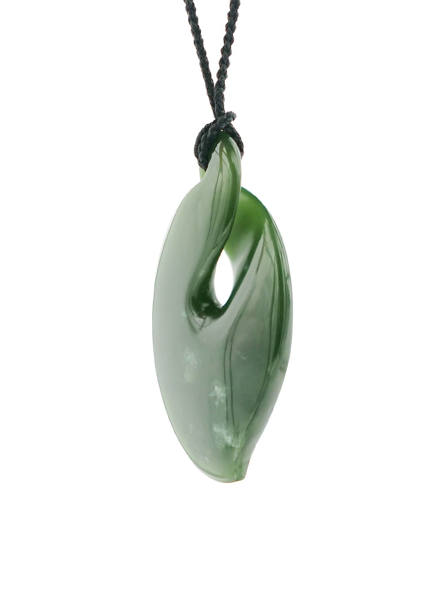 Moko Pounamu Single Pikorua (Twist) NZ Genuine Kawakawa Greenstone - Kiritehere