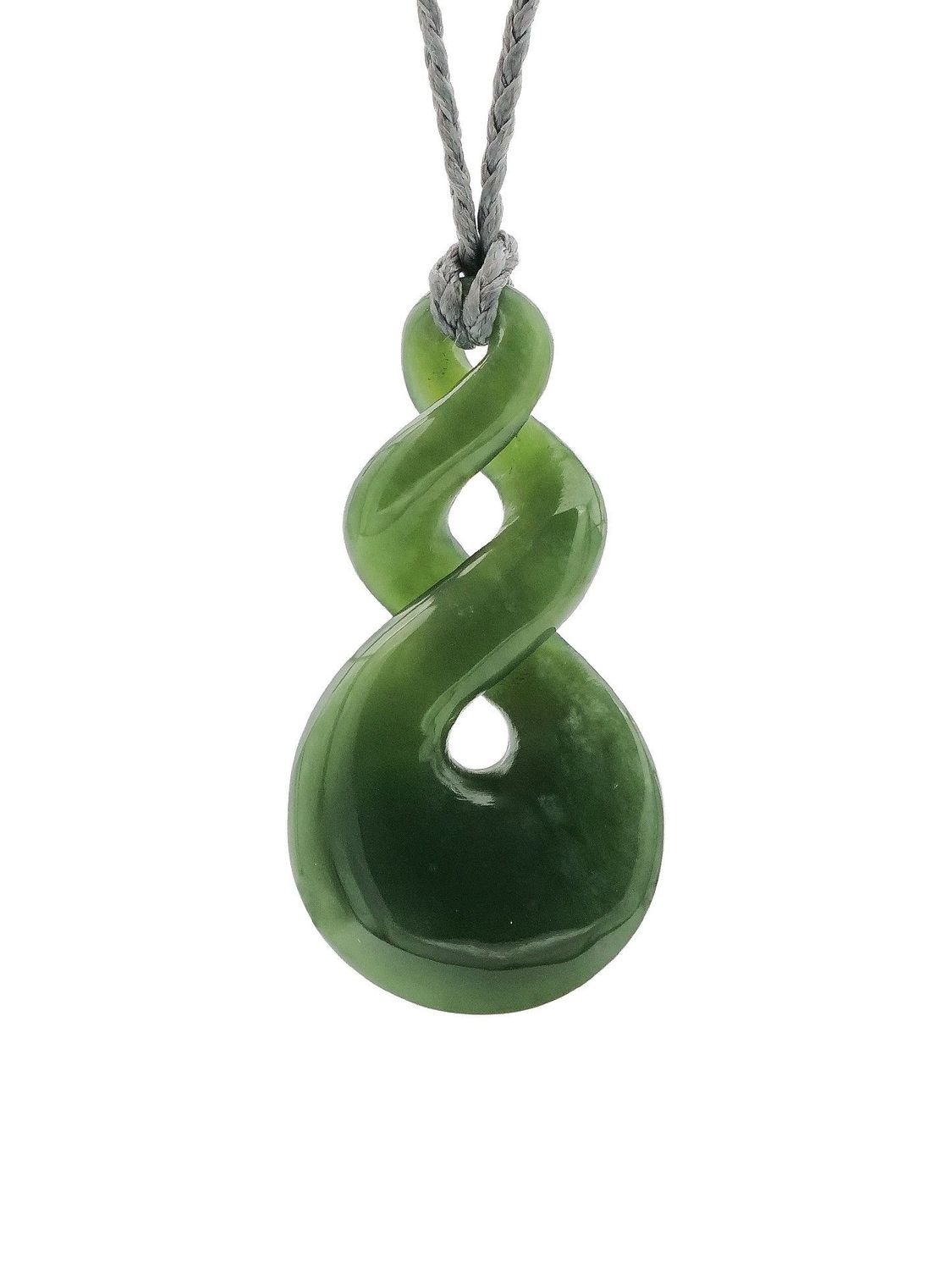 Moko Pounamu Double Pikorua (Twist) NZ Genuine Kawakawa Greenstone - Moeatoa Moko Pounamu Double Pikorua (Twist) NZ Genuine Kawakawa Greenstone - Moeatoa