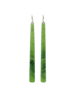 Moko Pounamu Genuine NZ Kahurangi Greenstone & Sterling Silver Earrings - Pureora Moko Pounamu Genuine NZ Kahurangi Greenstone & Sterling Silver Earrings - Pureora