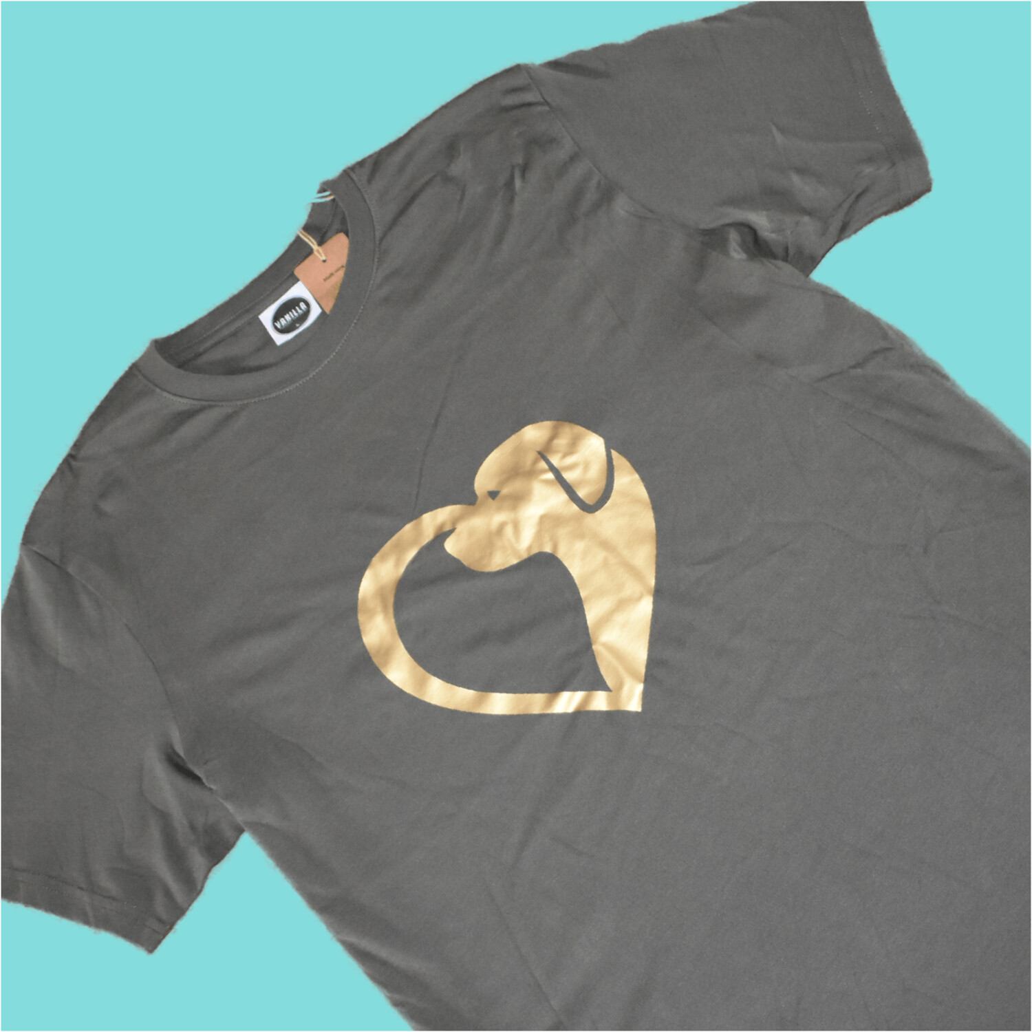 Dog in a heart (Gold) T-Shirt