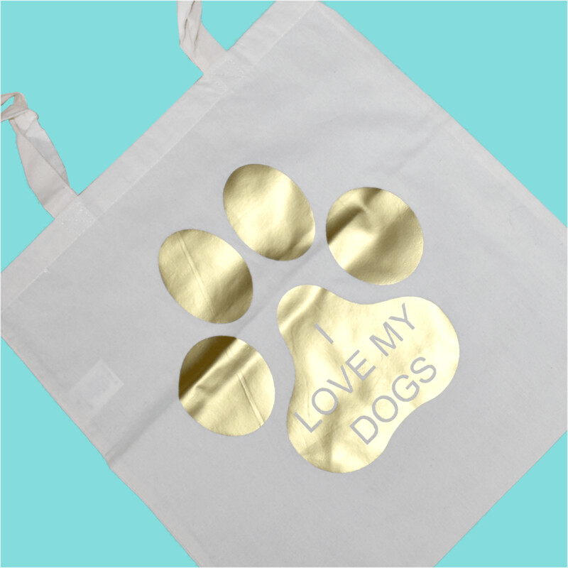 I Love My dogs (Gold) Tote