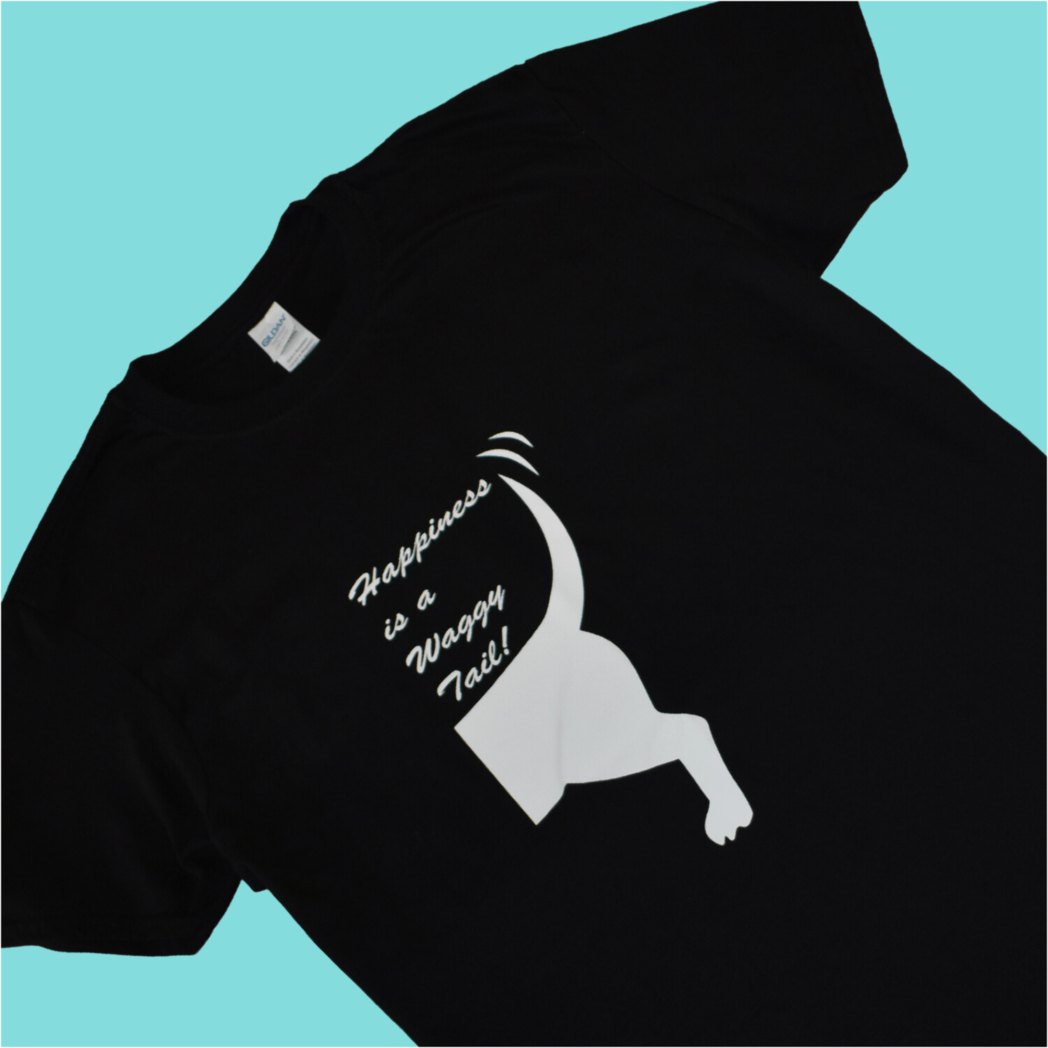 Happiness is a Waggy Tail (white) - T-shirt