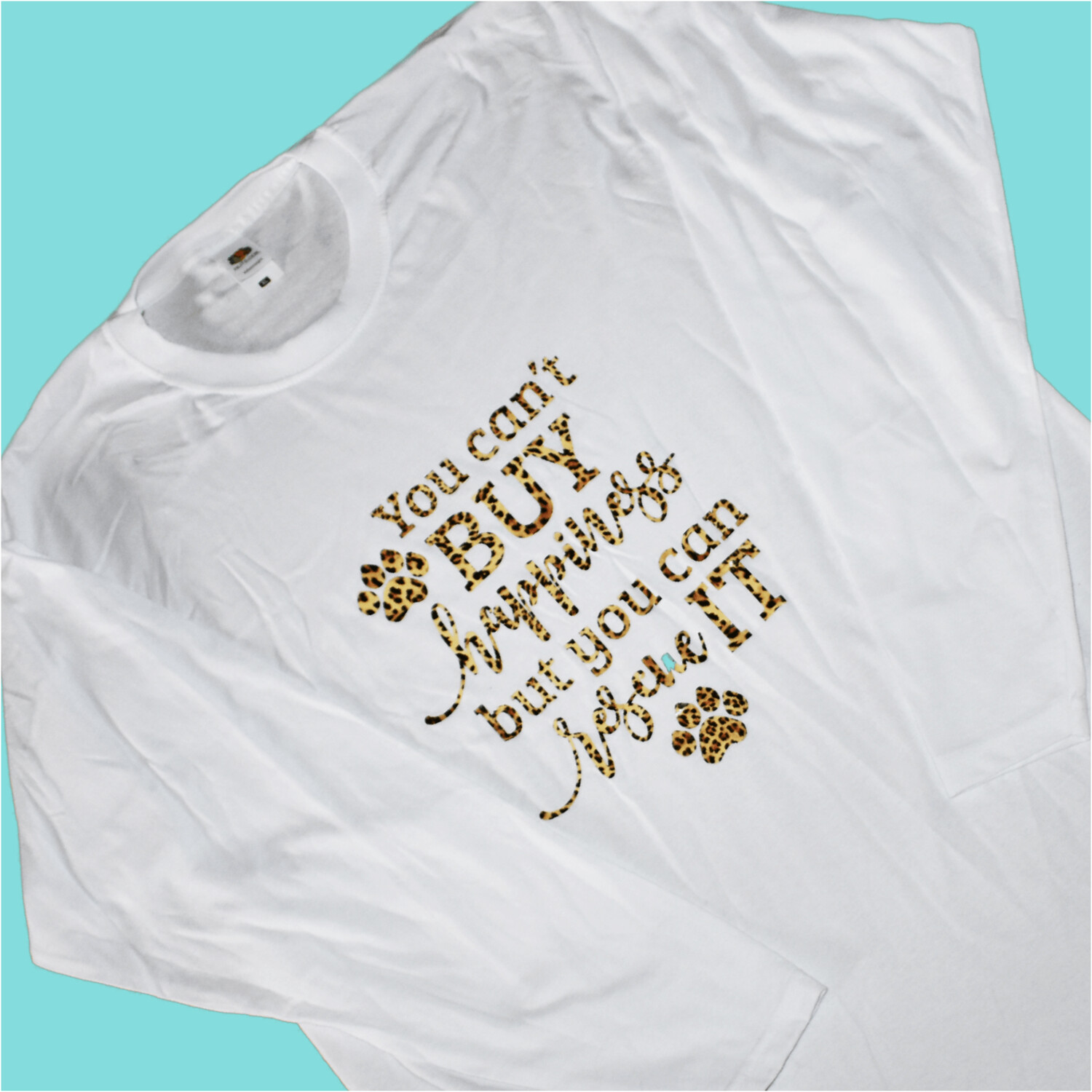 You can't Buy happiness but you can rescue it - Long sleeve T-Shirt