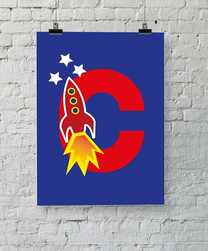 C Rocket Print by Katie Gillard
