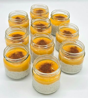 veganer Kokosmilchreis mit Mangopüree
