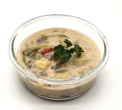 Käse-Lauchsuppe mit Hackfleisch