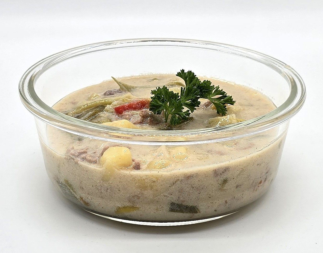 Käse-Lauchsuppe mit Hackfleisch