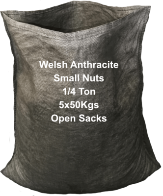 Welsh Anthracite Small Nuts Quarter Tonne 5x50kgs Open Sacks.