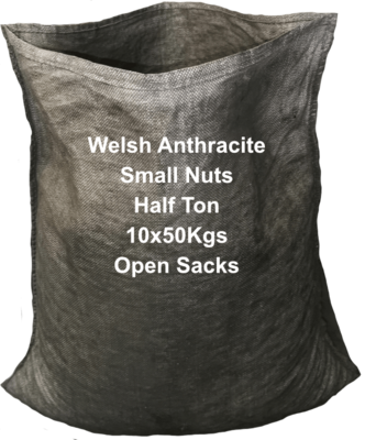 Welsh Anthracite Small Nuts Half Tonne 10x50kgs Open Sacks.