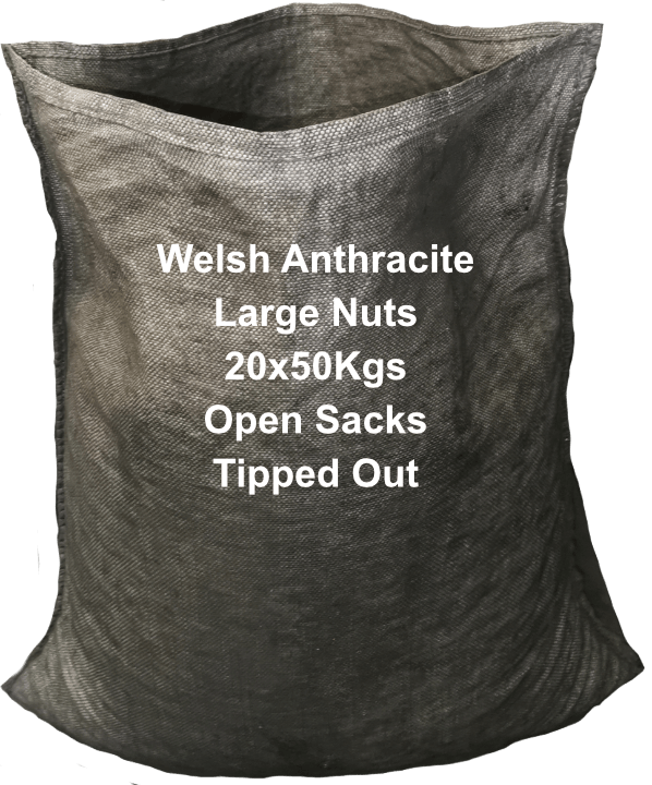 Welsh Anthracite Large Nuts 1Tonne 20x50kgs Open Sacks.