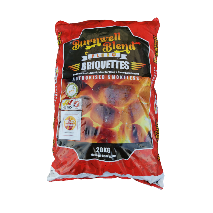 Burnwell Blend PLUS+ is a more environmentally friendly briquette.