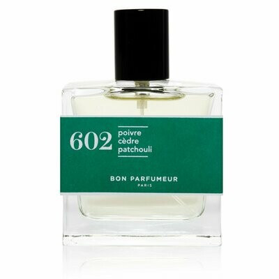 Bon Parfumeur - 602 : Pepper / Cedar / Patchouli
Eau de Parfum 30ml
Pfeffer, Zedernholz, Patchouli