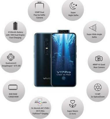 Vivo V17 Pro (Midnight Ocean, 8GB RAM, 128GB Storage)