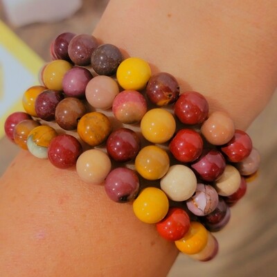 Mookaite jasper bracelets.  Woman's bracelets handcrafted  with natural energy stones.Fall Foliage collection.
