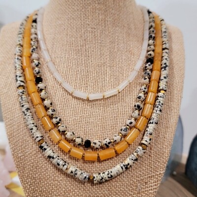 TIGER EYE necklace for layering, made wirh natural gemstones. Repel bad energy and bring fortune.
