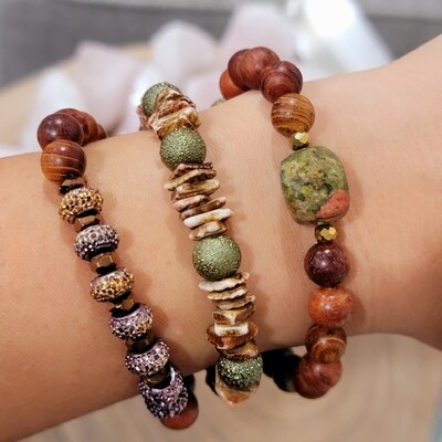 Forest Stack Unakite with sage green tones