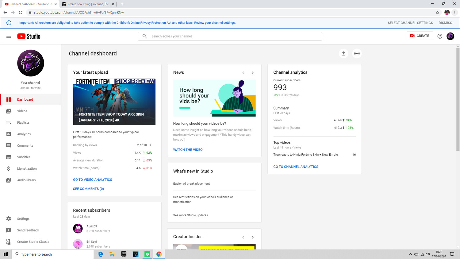 youtube channel not monitez