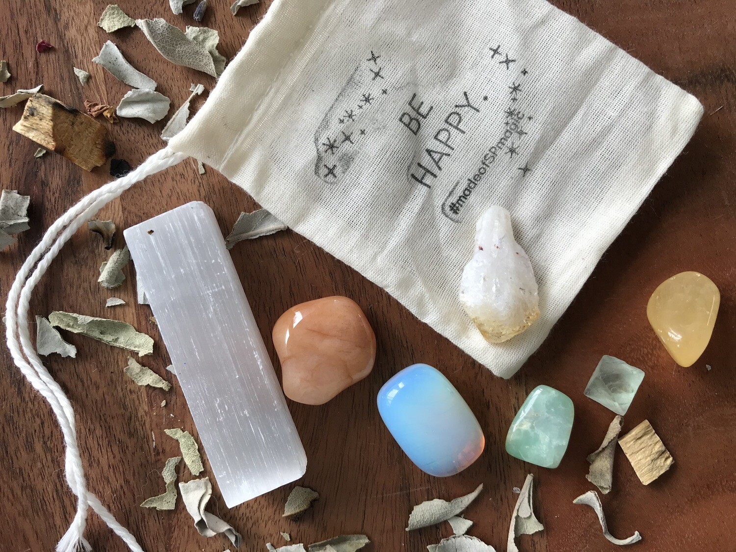 The "Be Happy" Crystal Healing Set