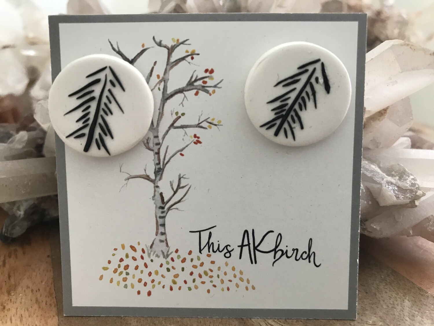 Black Spruce Stud Earrings - Made in AK Black Spruce Stud Earrings - Made in AK