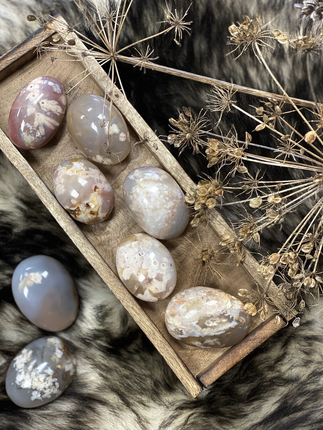 Flower Agate Palm Stone Flower Agate Palm Stone