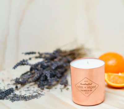 Blood Orange and Lavender Copper Candle