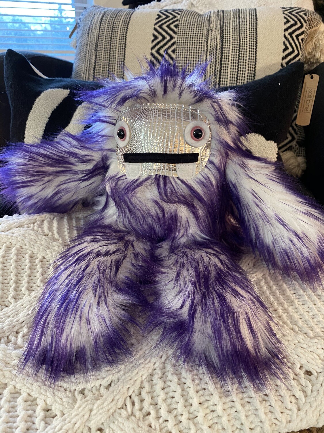 Crystal Infused Protective Snuggle Monster - Purple and White/silver ...