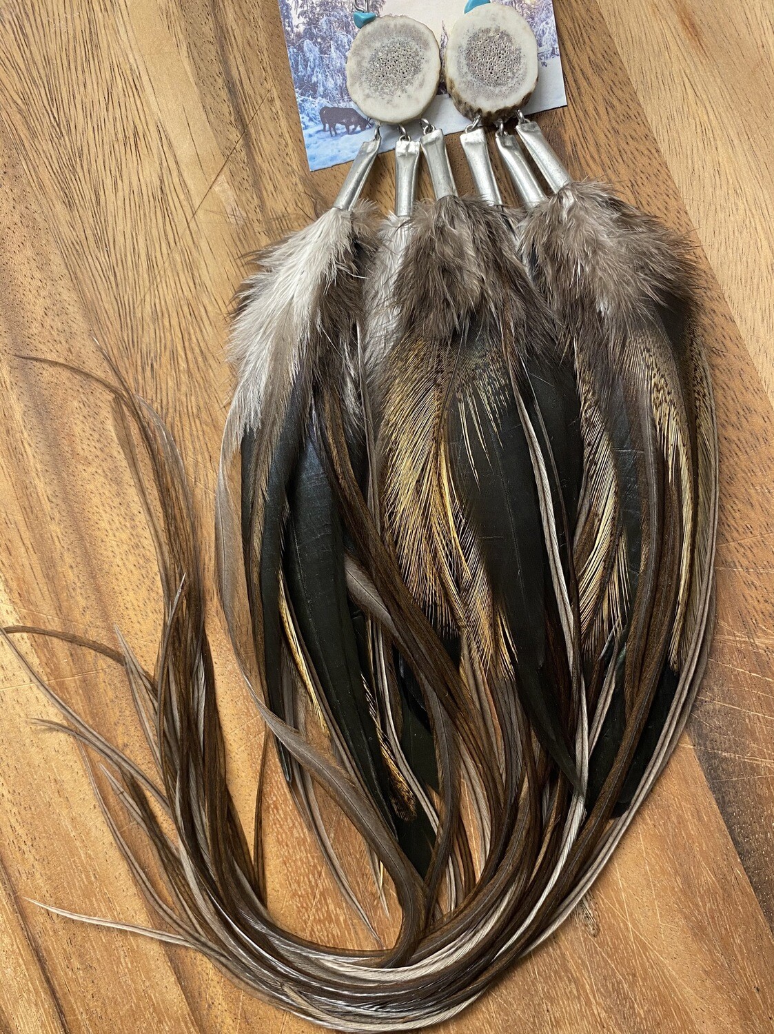 Ursa Major Antler and Feather Earrings Ursa Major Antler and Feather Earrings