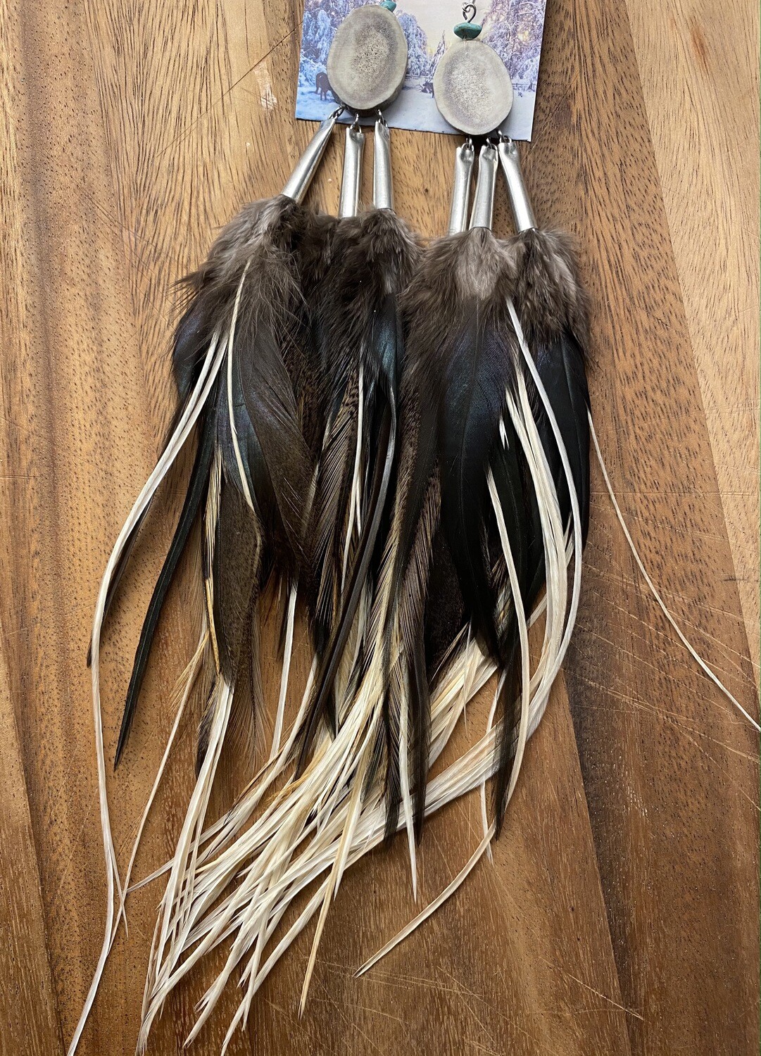 Ursa Major Antler and Feather Earrings Ursa Major Antler and Feather Earrings