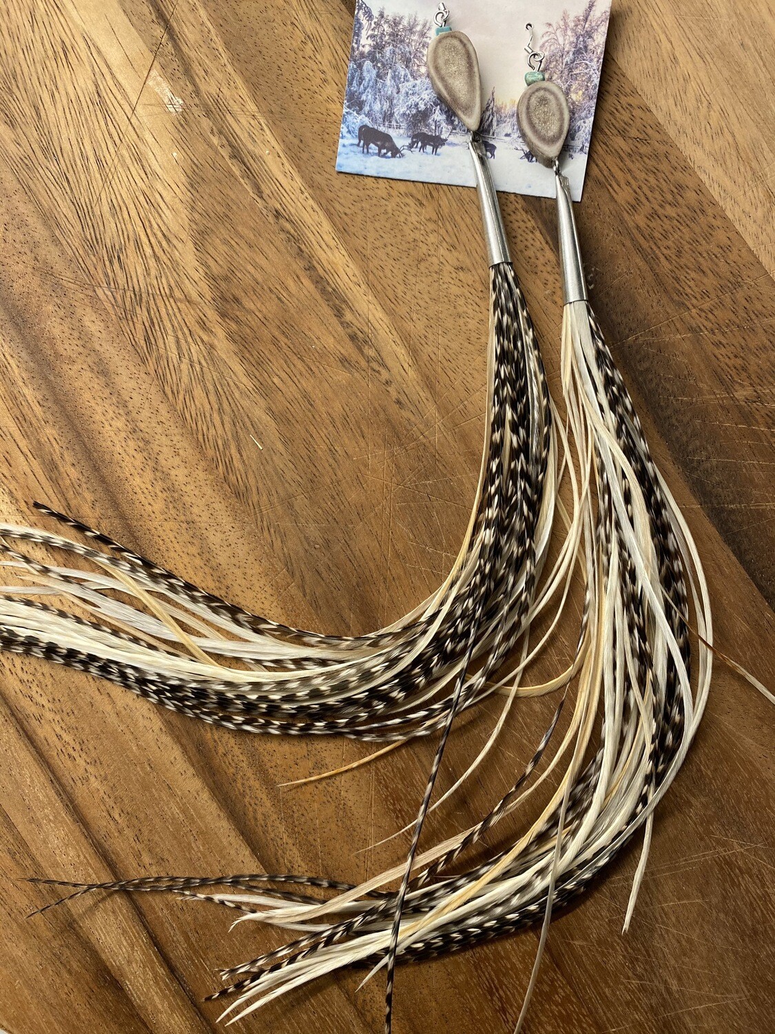 Ursa Minor Antler and Feather Earrings Ursa Minor Antler and Feather Earrings