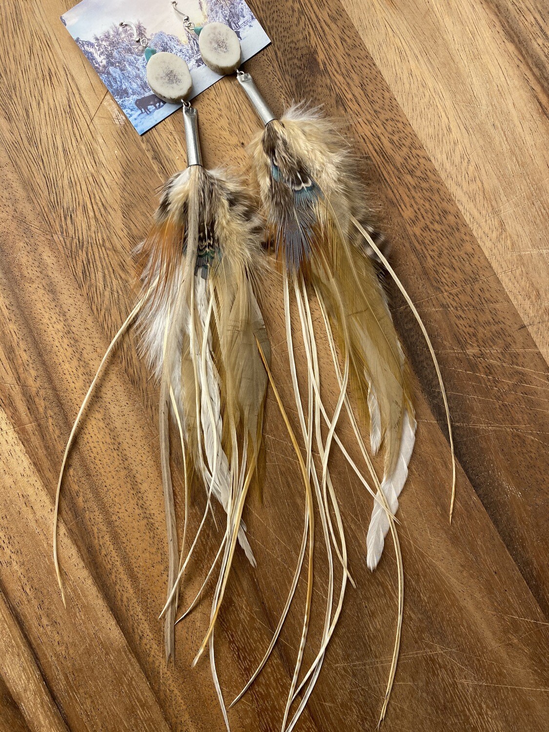 Ursa Minor Antler and Feather Earrings Ursa Minor Antler and Feather Earrings