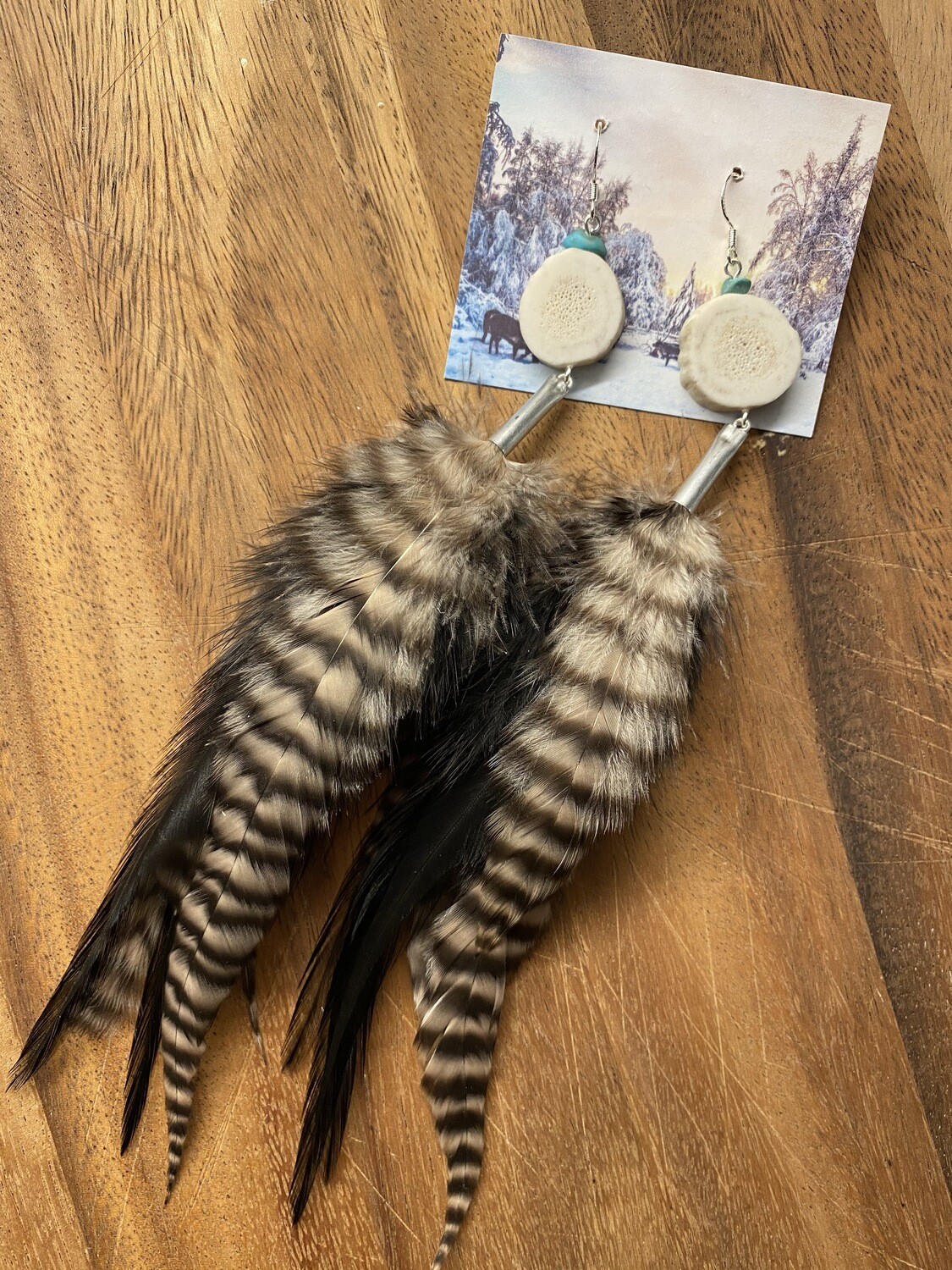 Ursa Minor Antler and Feather Earrings Ursa Minor Antler and Feather Earrings