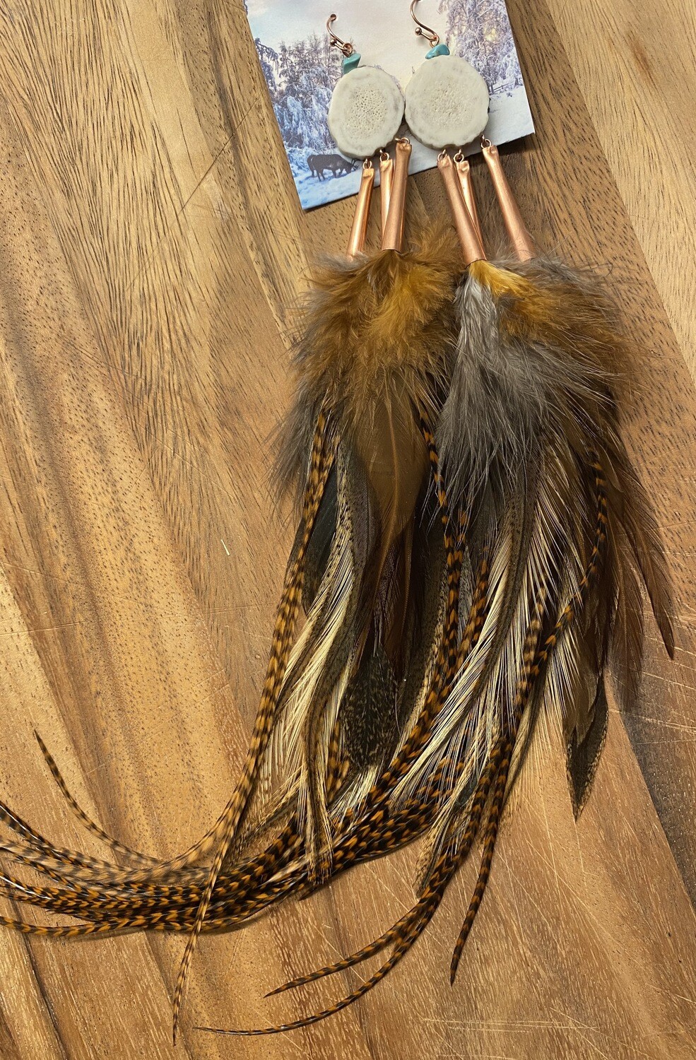 Ursa Major Antler and Feather Earrings Ursa Major Antler and Feather Earrings