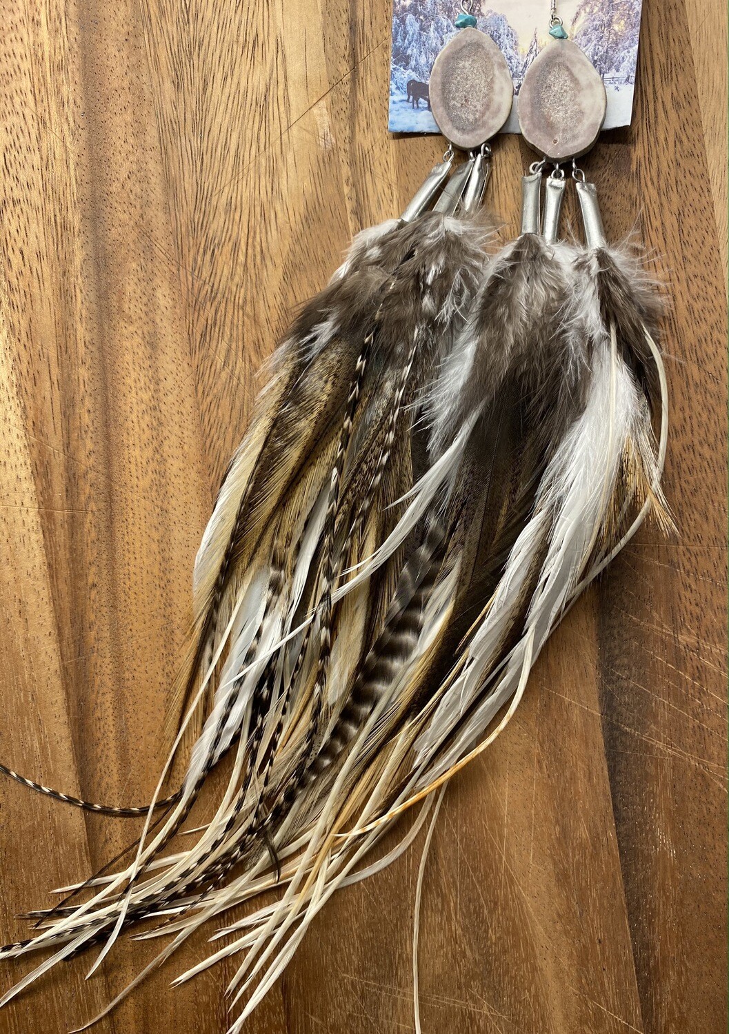 Ursa Major Antler and Feather Earrings Ursa Major Antler and Feather Earrings