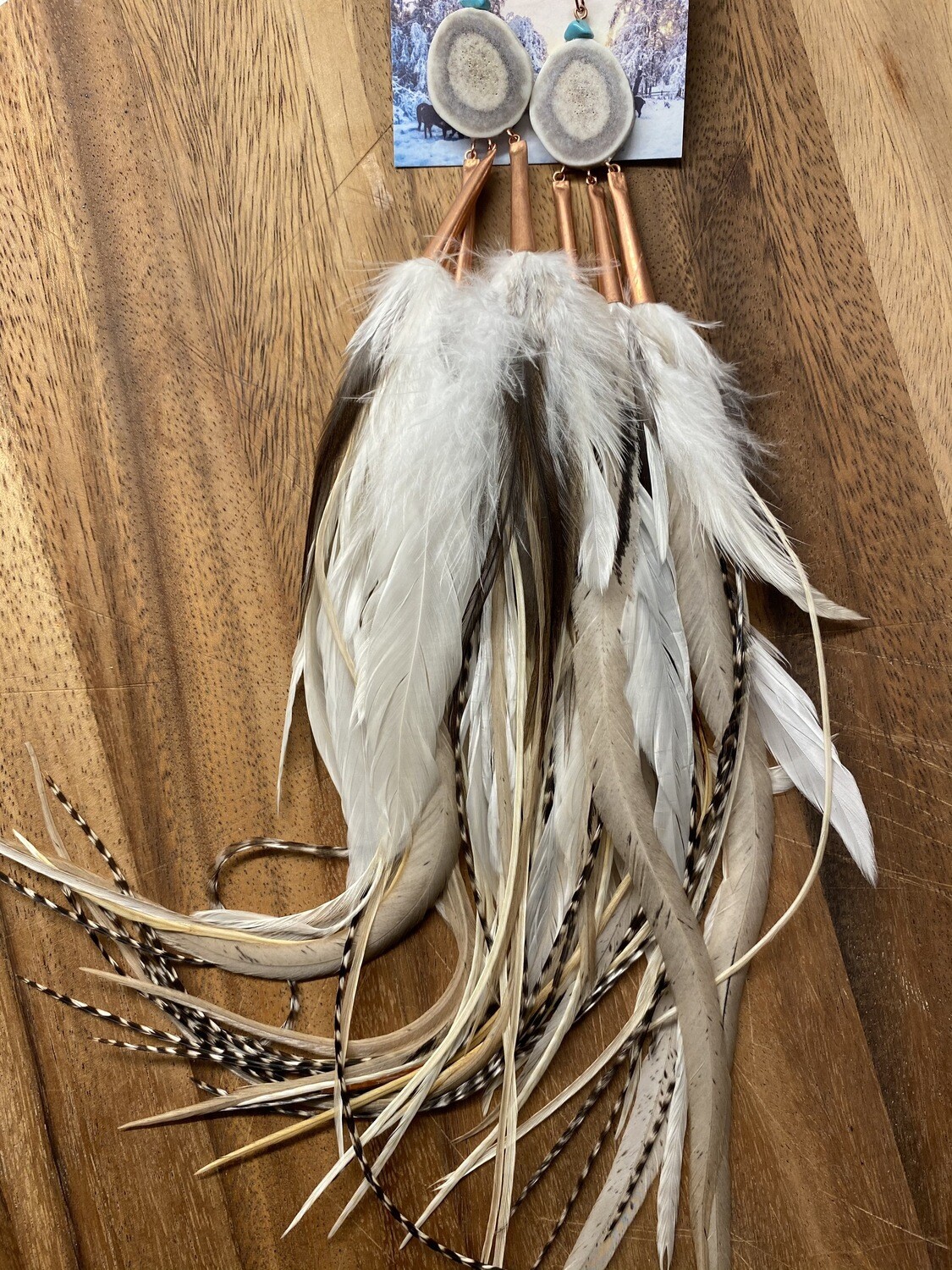 Ursa Major Antler and Feather Earrings Ursa Major Antler and Feather Earrings