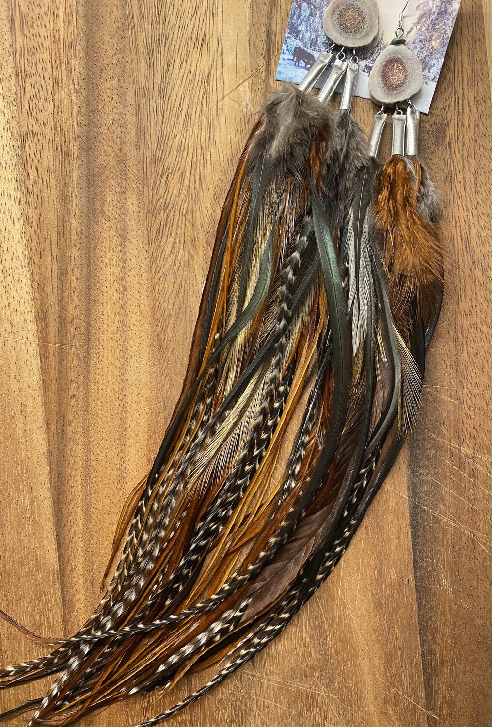 Ursa Major Antler and Feather Earrings Ursa Major Antler and Feather Earrings