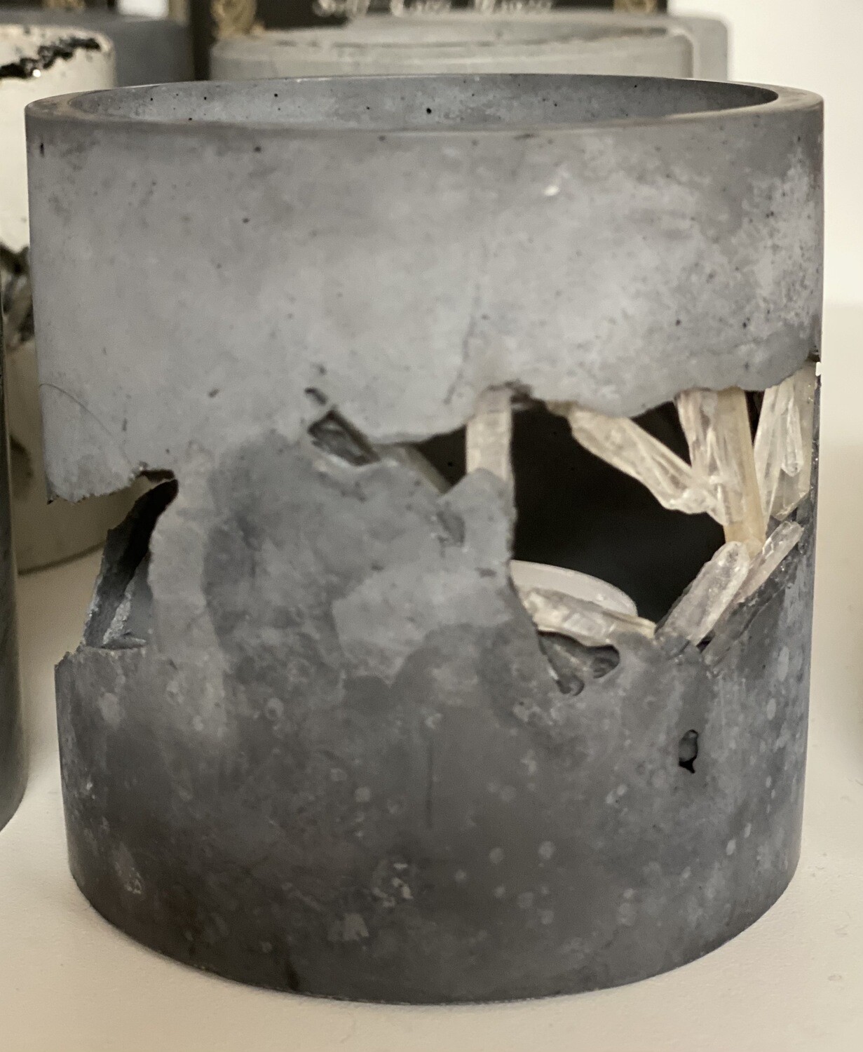 S|P Crystal Infused Concrete Votive Vessel S|P Crystal Infused Concrete Votive Vessel