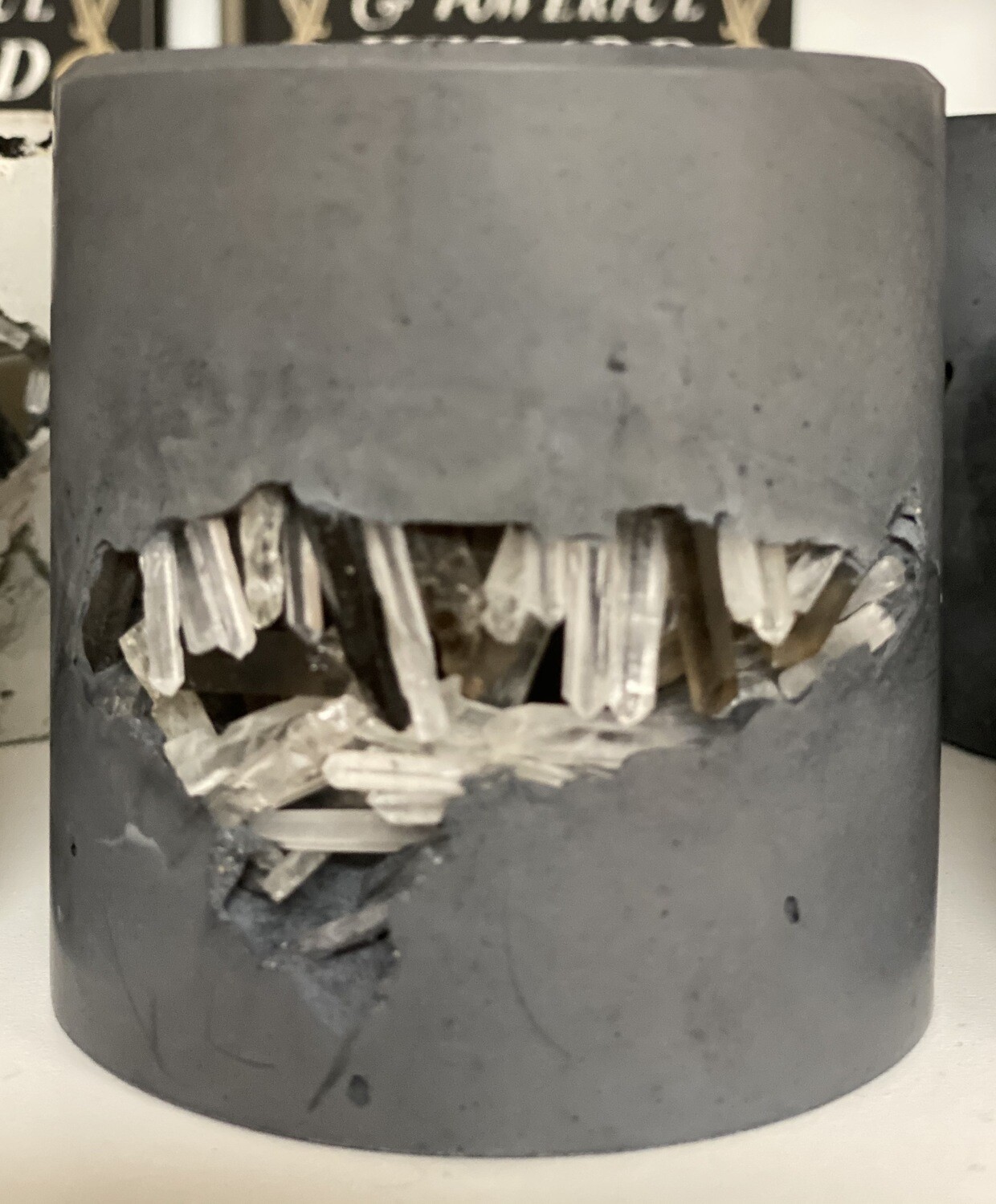 S|P Crystal Infused Concrete Votive Vessel S|P Crystal Infused Concrete Votive Vessel