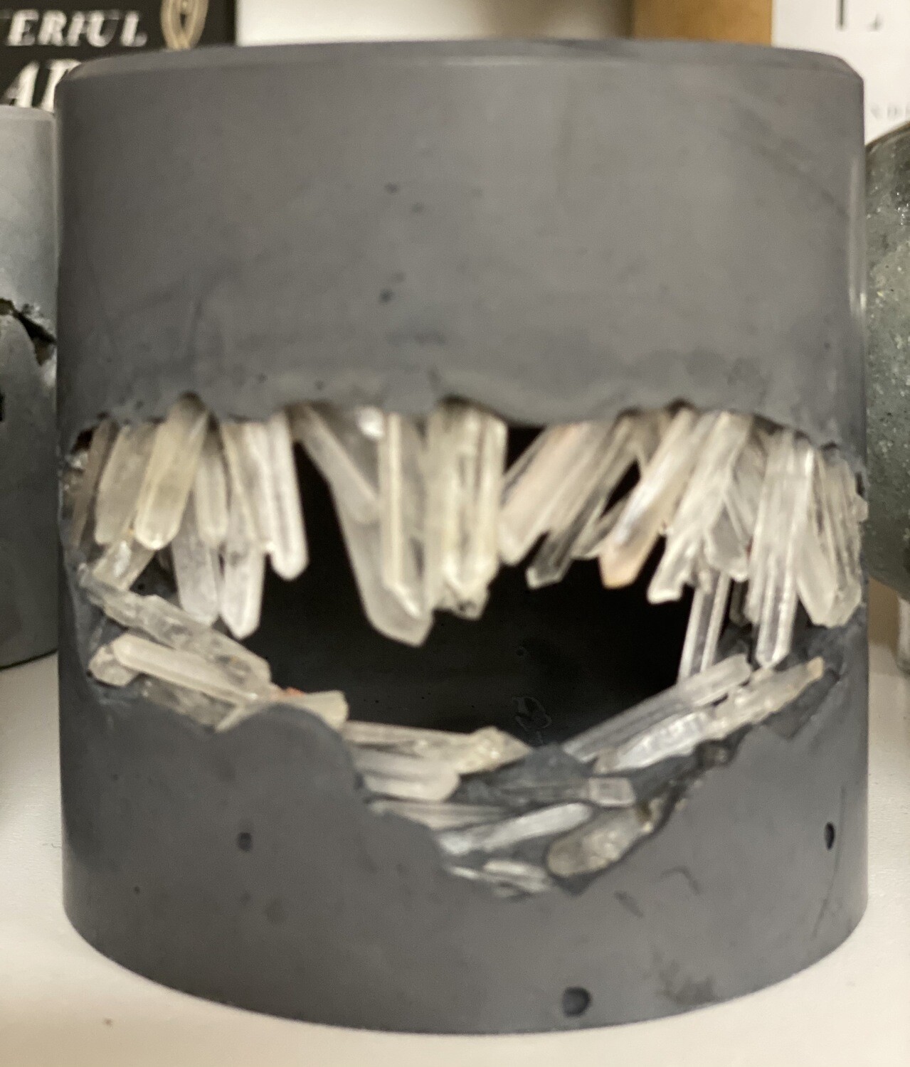 S|P Crystal Infused Concrete Votive Vessel S|P Crystal Infused Concrete Votive Vessel