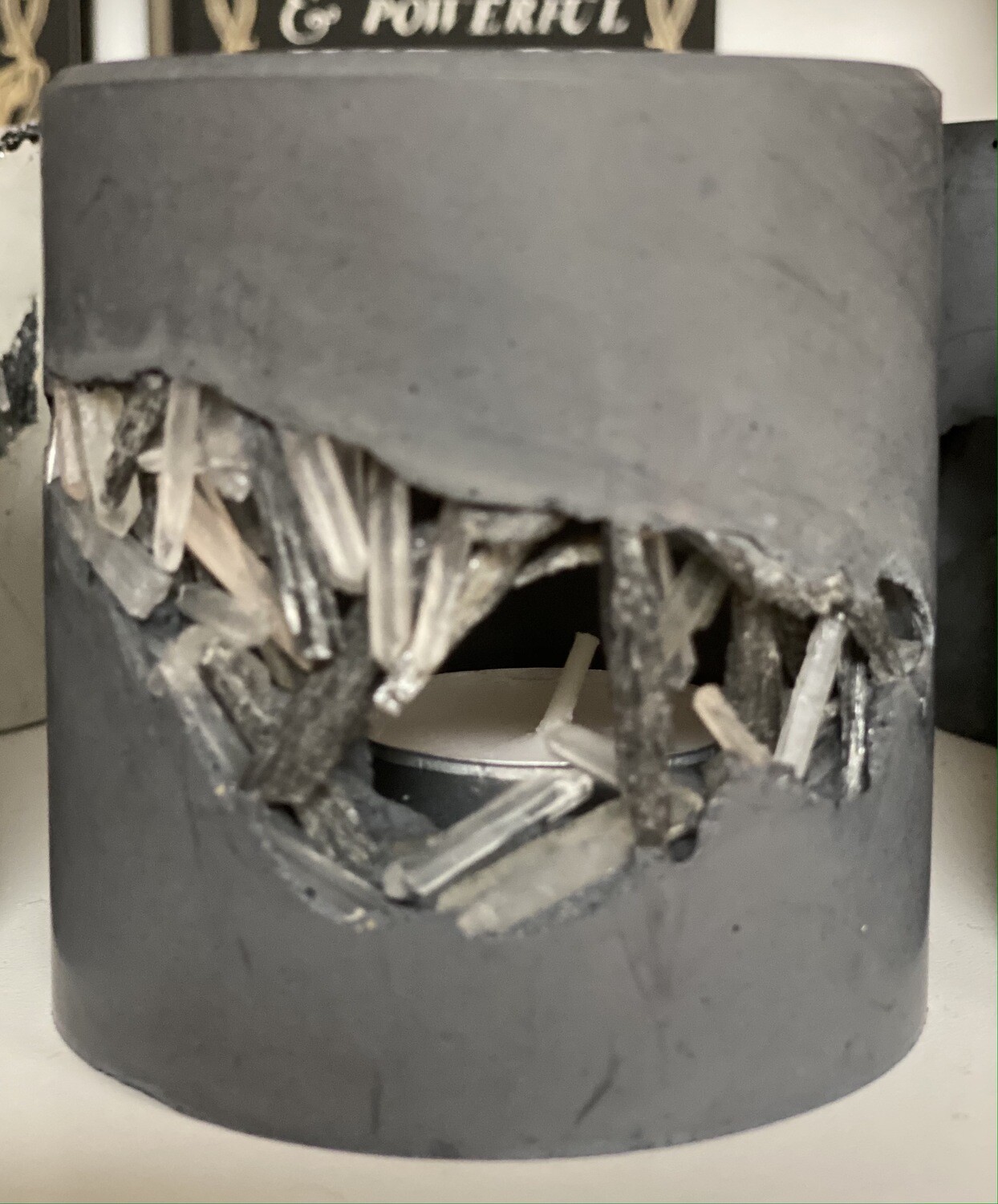S|P Crystal Infused Concrete Votive Vessel S|P Crystal Infused Concrete Votive Vessel