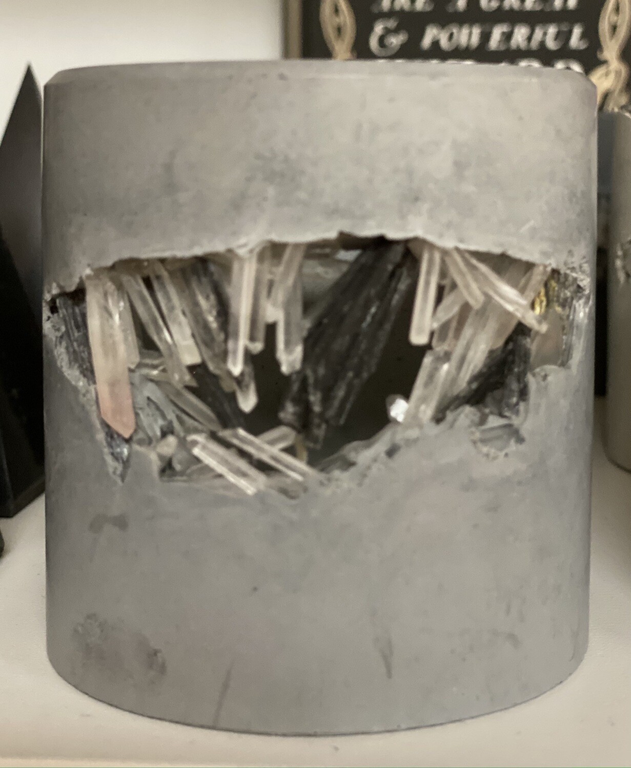 S|P Crystal Infused Concrete Votive Vessel S|P Crystal Infused Concrete Votive Vessel