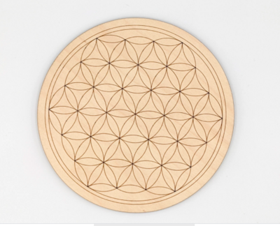 The Flower of Life (Wood) Crystal Grid