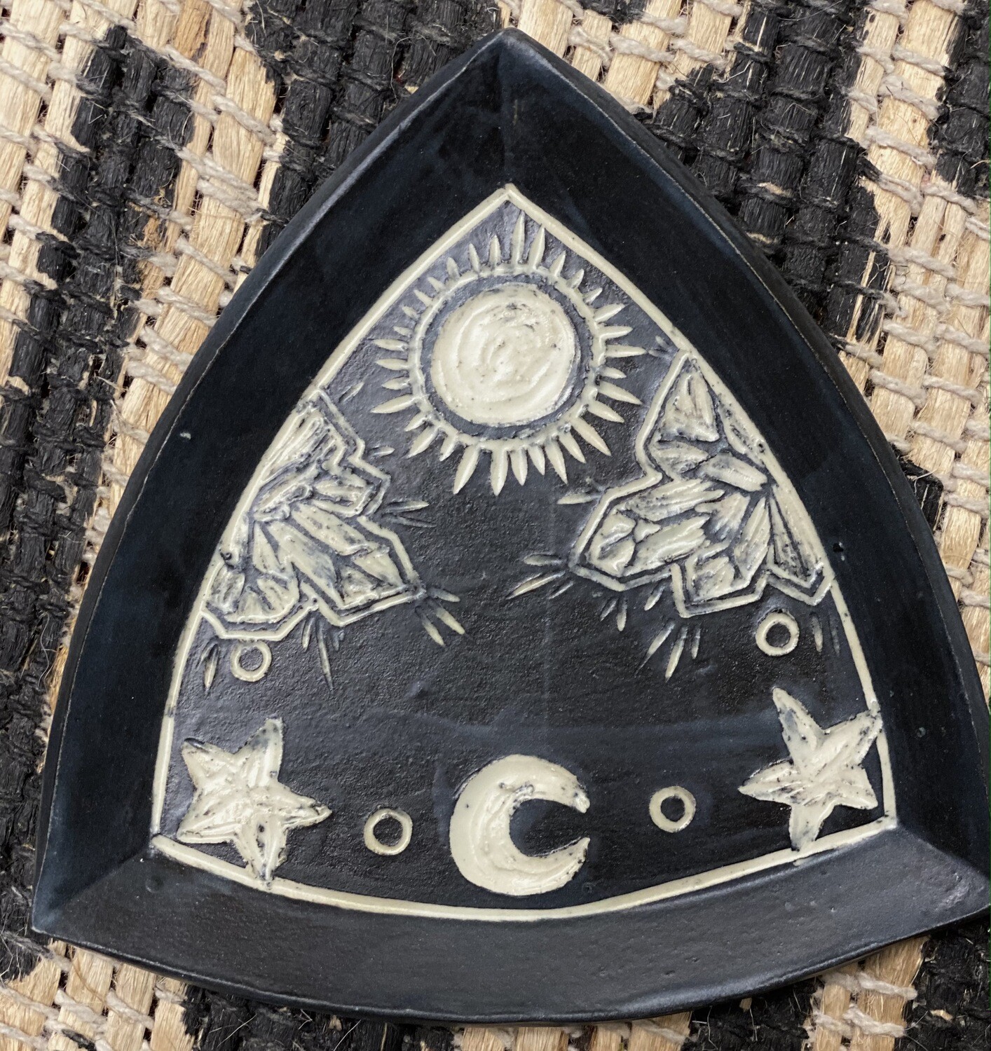Handcrafted Crystal/Moon/Sun Smudge Dish -  by Dry Creek Studio