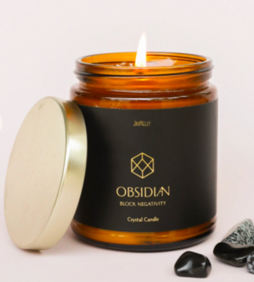 Black Obsidian Healing Candle
