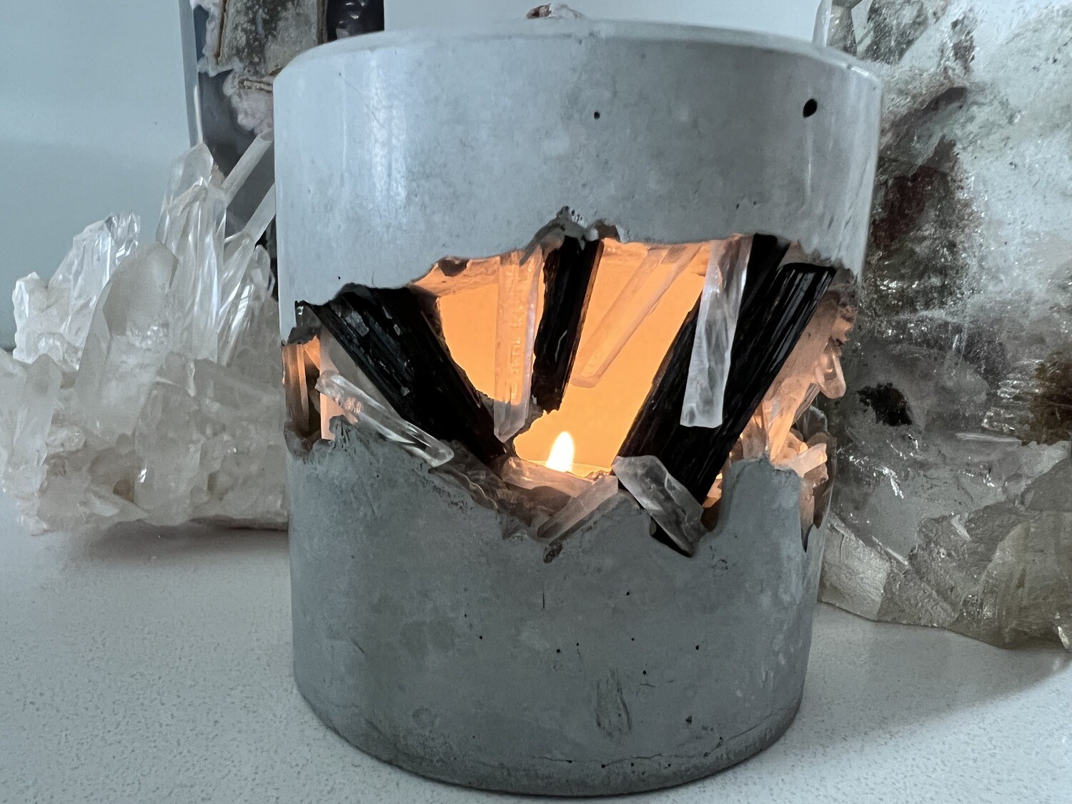 SP Crystal Infused Concrete Votive Vessel